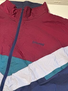 Spalding Men's Windbreaker Jacket - Burgundy & Teal Colorblock
